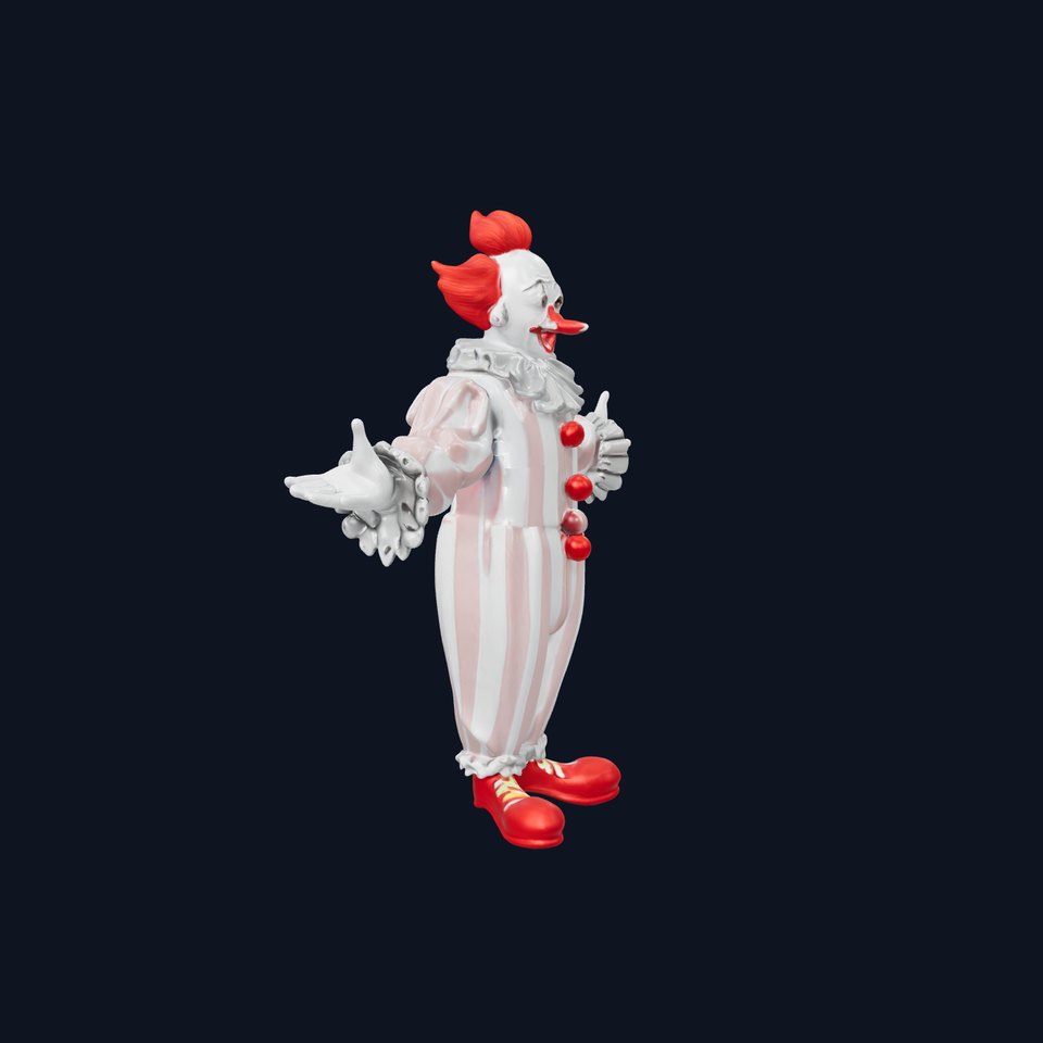 Friendly Circus Clown D Model with PBR Textures and Mixamo Rig